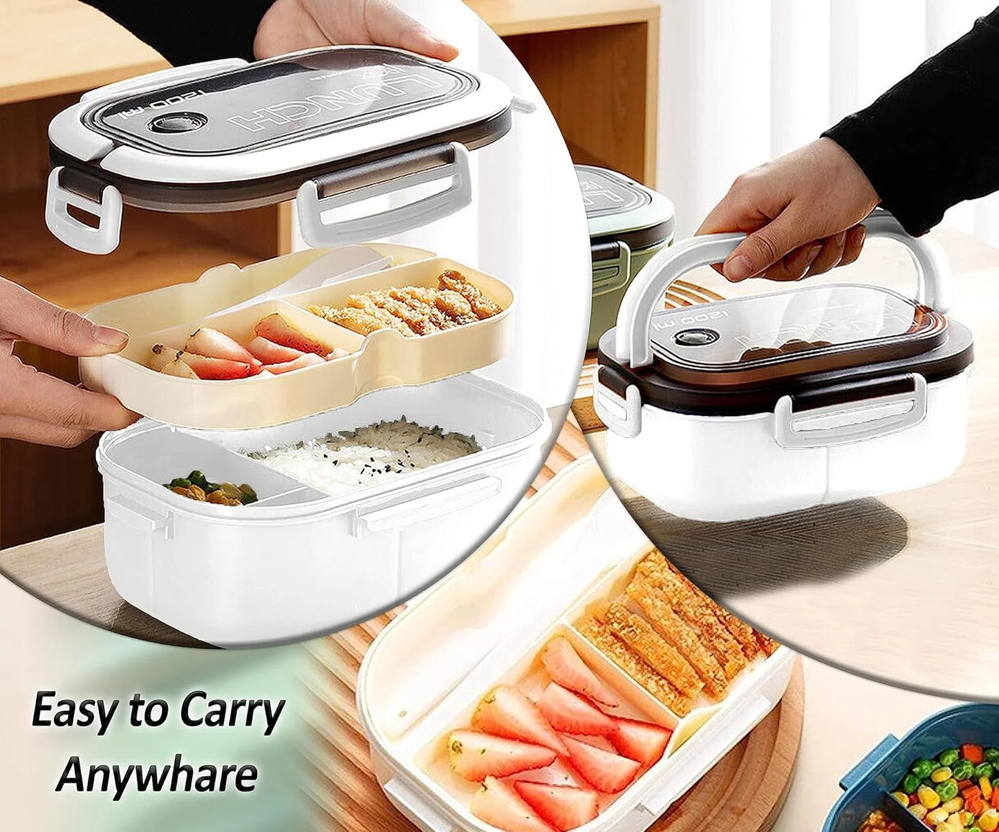 COSPIZO Lunch Box, Leak Proof Bento Box, 1200ml