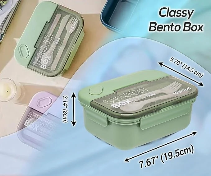 COSPIZO Lunch Box, 3-in-1 Bento Box, Leak Proof, 1250ml