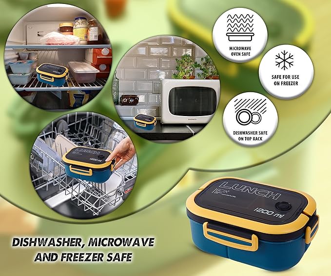 COSPIZO Lunch Box, Leak Proof Bento Box, 1200ml