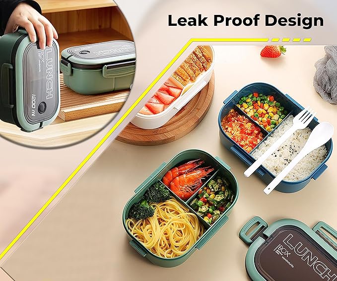 COSPIZO Lunch Box, Leak proof Bento Box, 1200ml