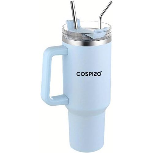 COSPIZO Tumbler with Straw and Lid, Stainless Steel