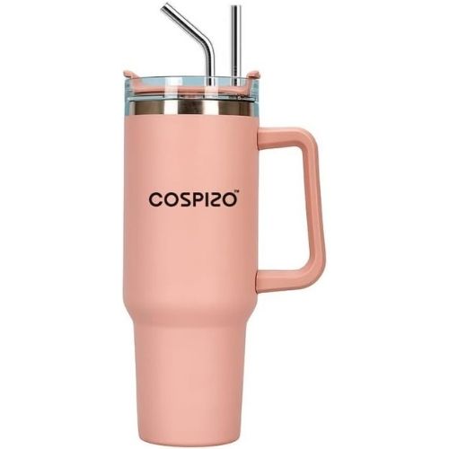 COSPIZO Tumbler with Straw and Lid, Stainless Steel