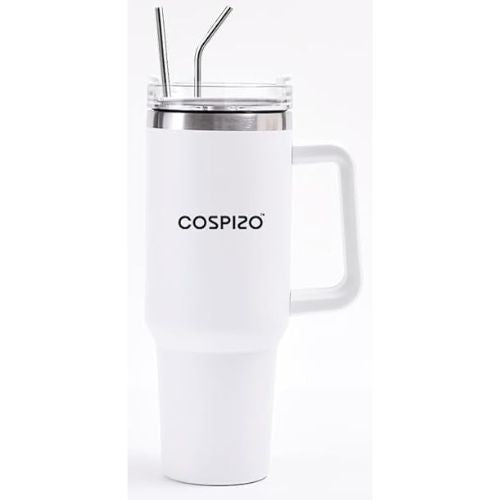 COSPIZO Tumbler with Straw and Lid, Stainless Steel